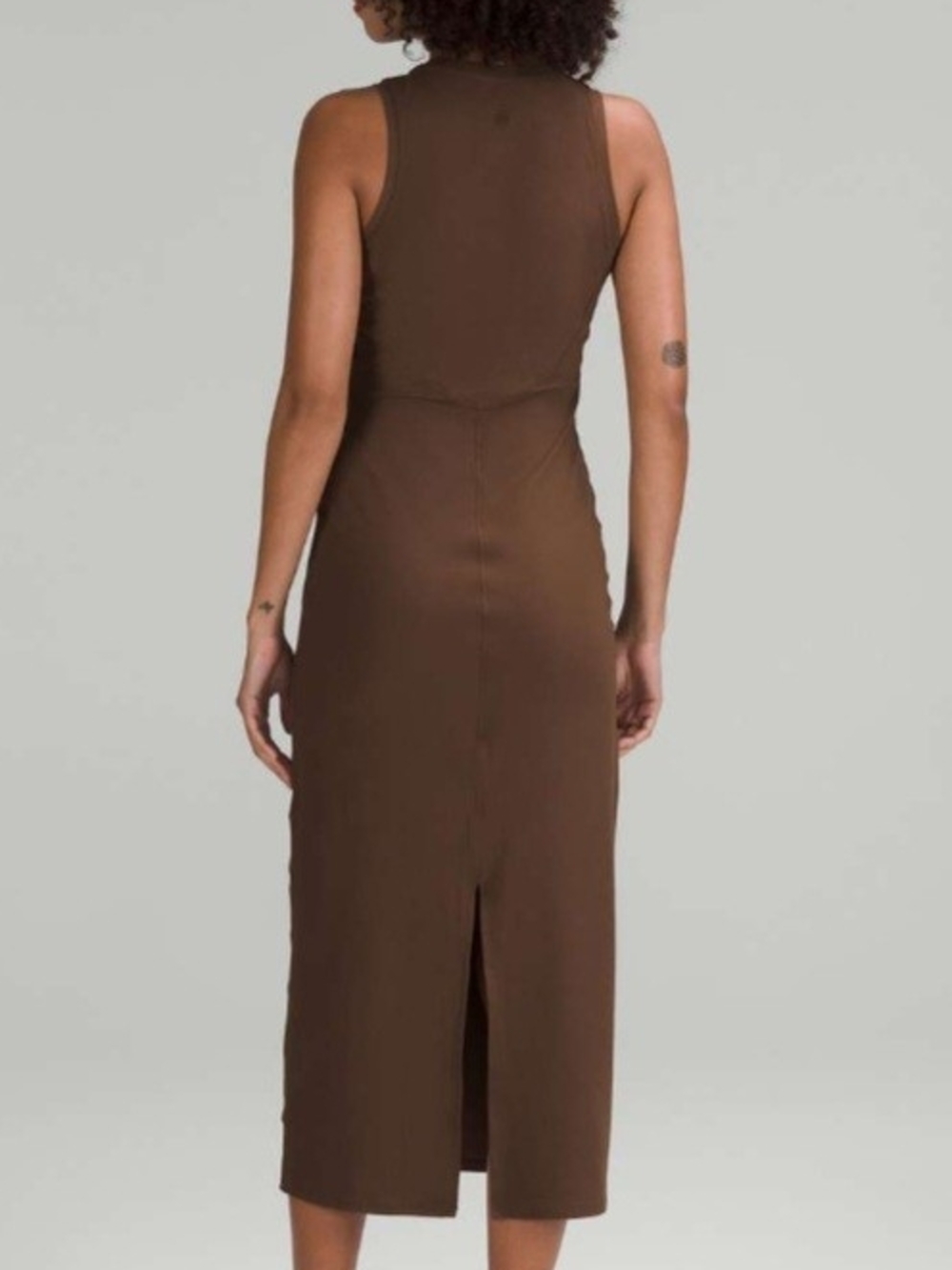 Lululemon All Aligned Ribbed Midi Dress Java Size 8 - Picture 2 of 11